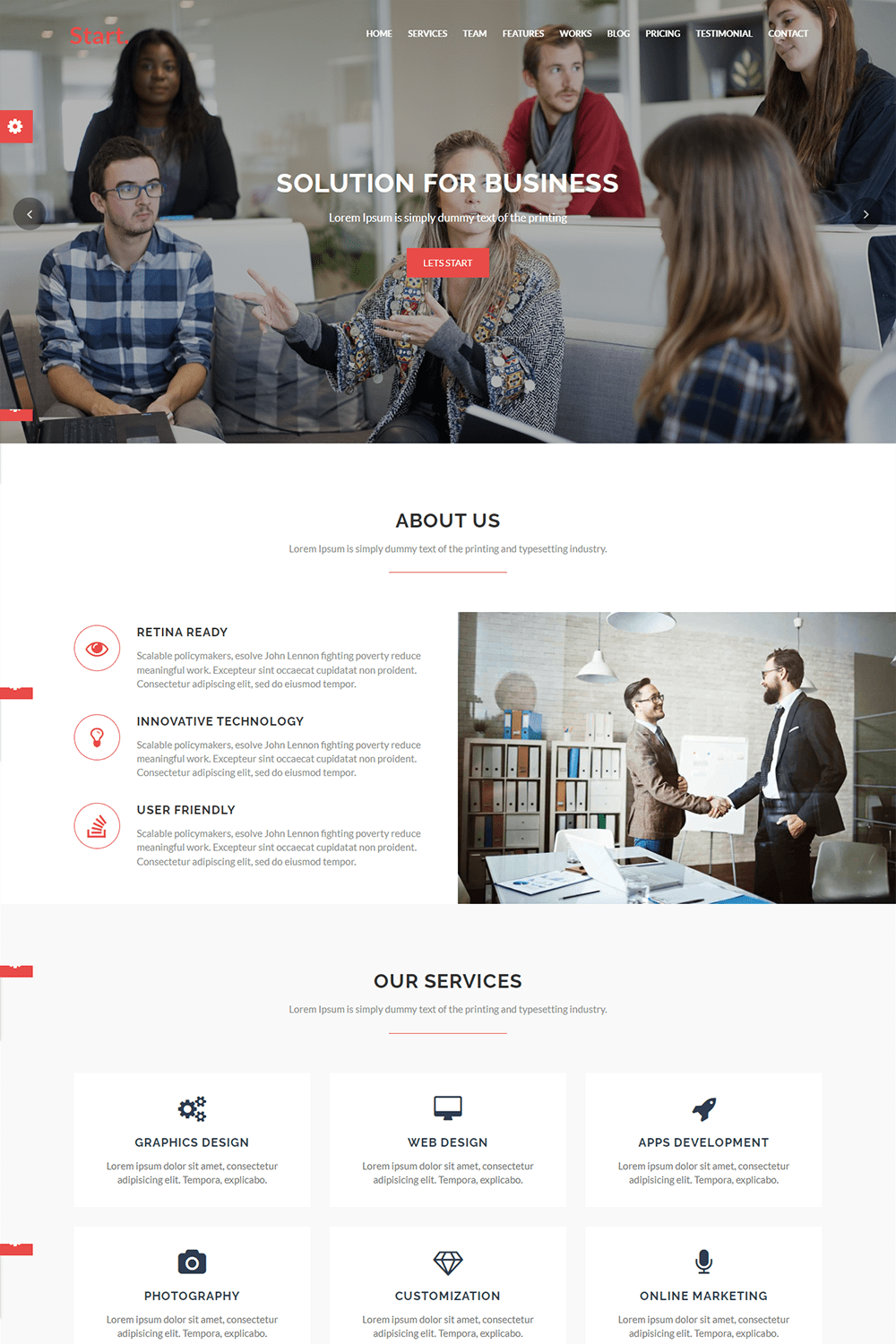 Corporate Business Agency Website Theme pinterest preview image.