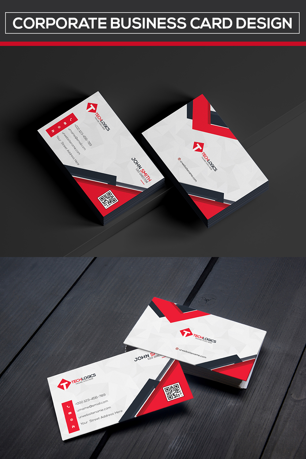 Modern and Creative Corporate Business Card Design In Just 5$ pinterest preview image.