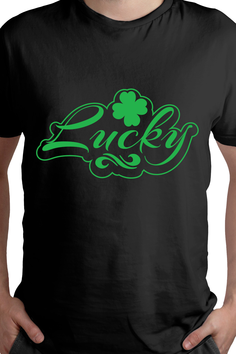 Lucky St Patrick's day t-shirt design pinterest preview image.