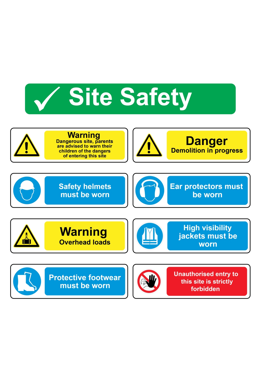Warning Signs vector pinterest preview image.