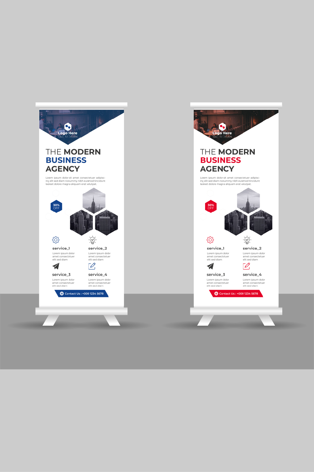 Creative Simple Rollup Banner Template pinterest preview image.
