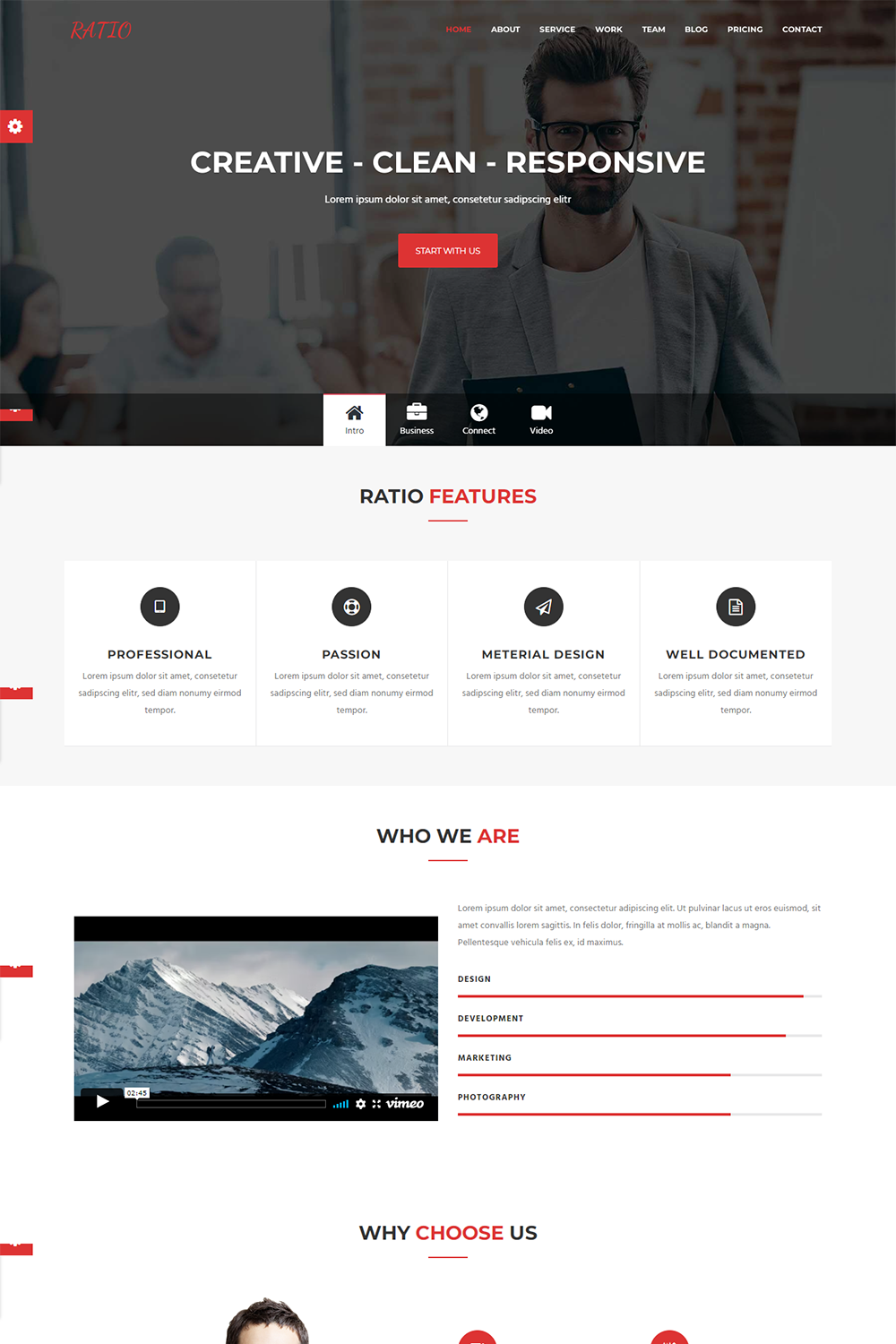 Corporate Business Website Landing Page Template pinterest preview image.