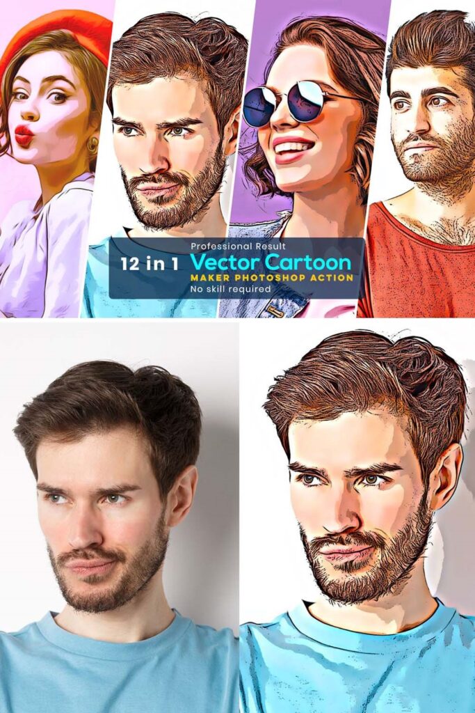 Vector Cartoon Maker Action - MasterBundles