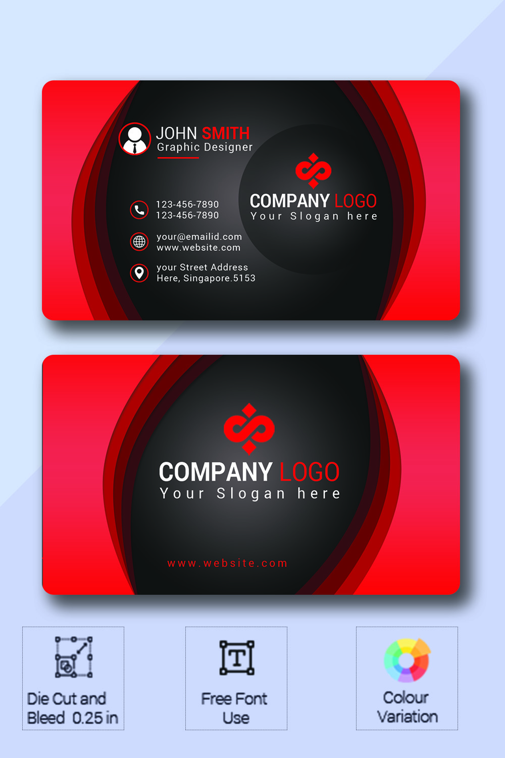 Luxury Business Card pinterest preview image.