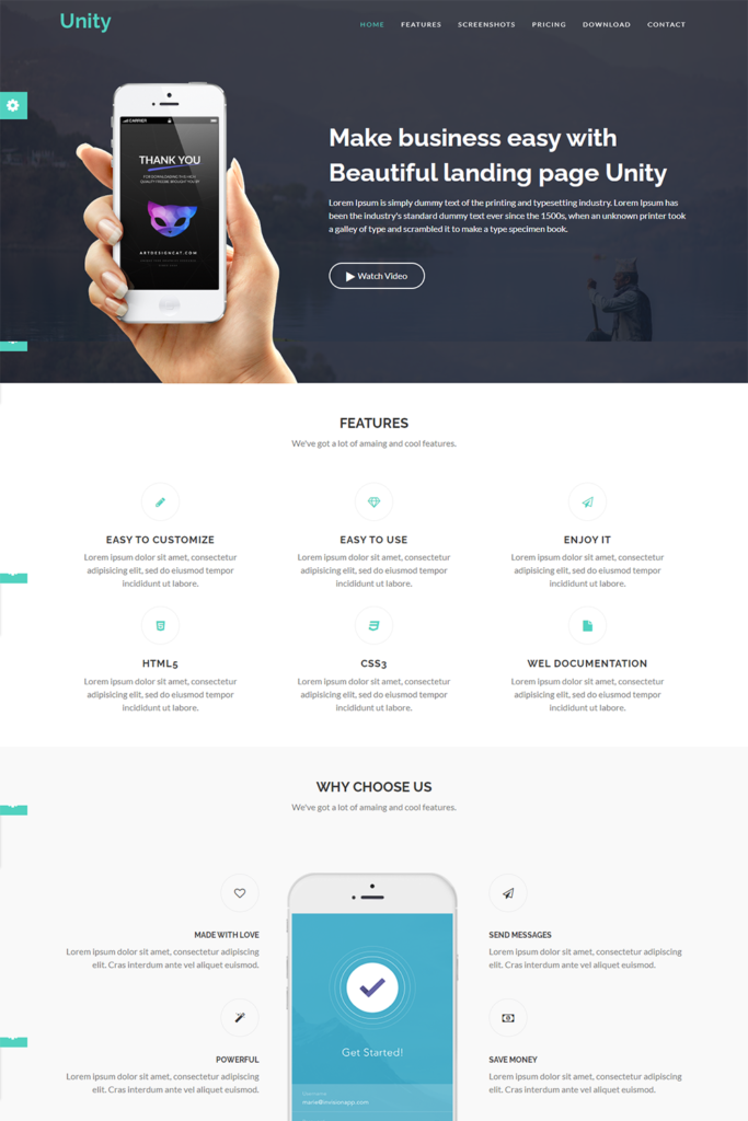 Mobile App Landing Page Template - MasterBundles