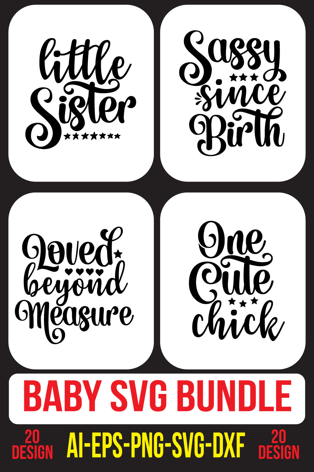 Baby SVG Bundle pinterest preview image.