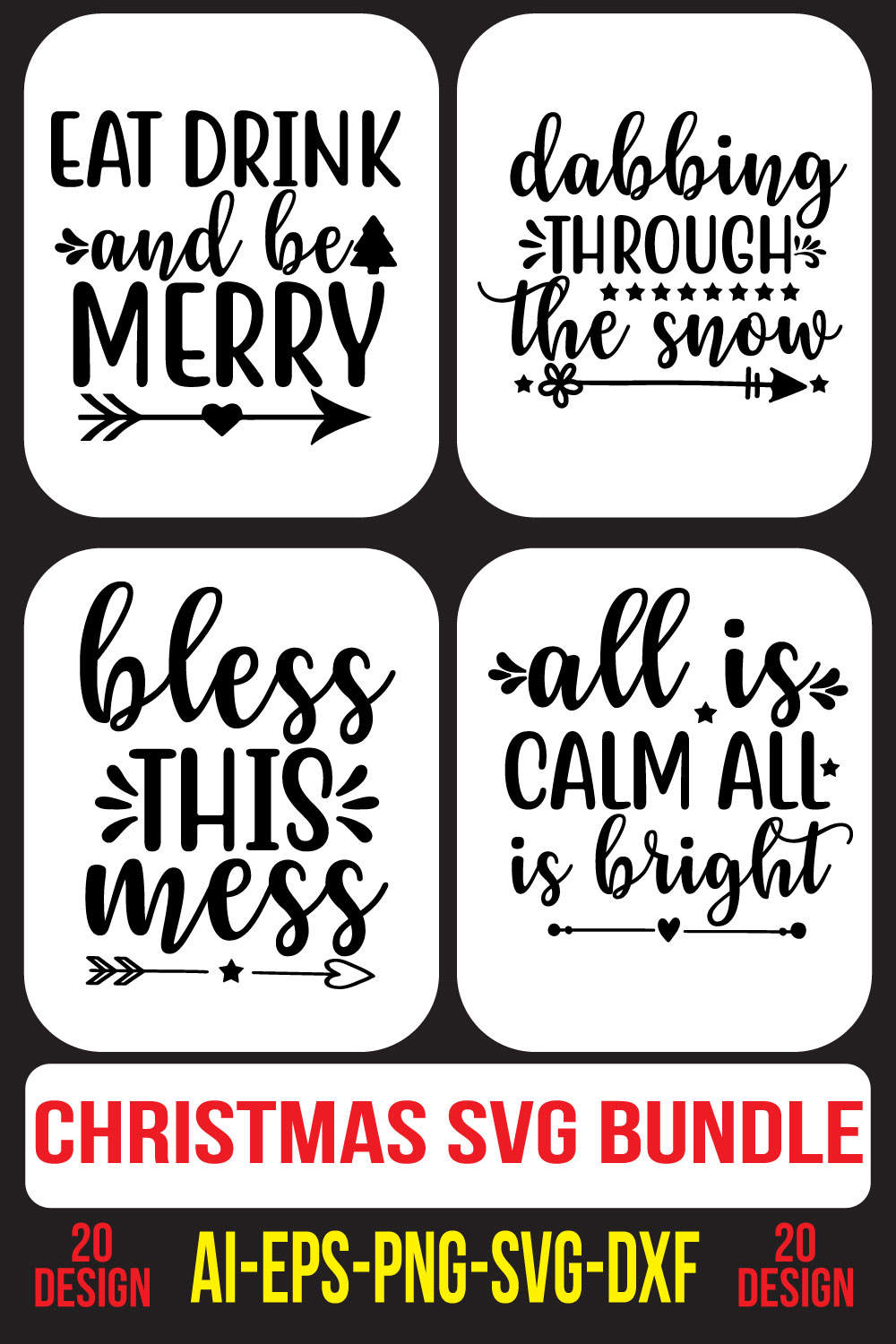 Christmas SVG Bundle pinterest preview image.