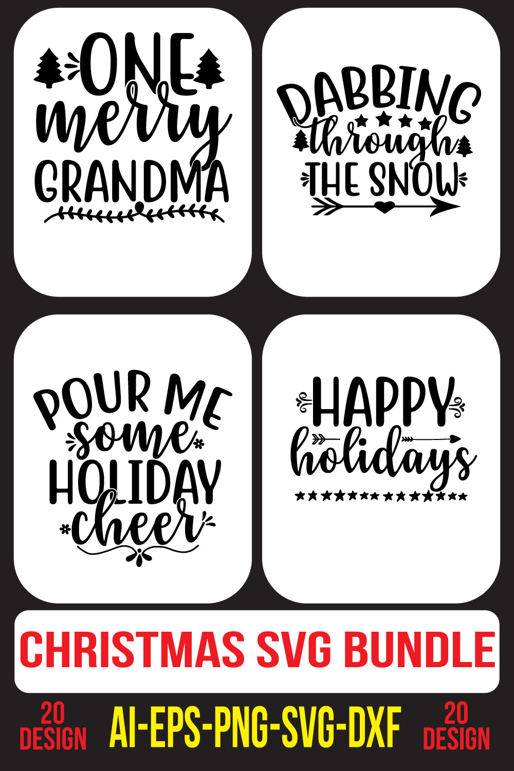 Christmas SVG Bundle pinterest preview image.