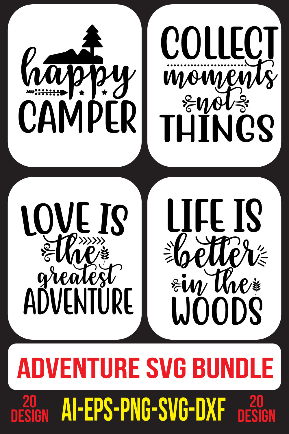 Adventure SVG Bundle pinterest preview image.