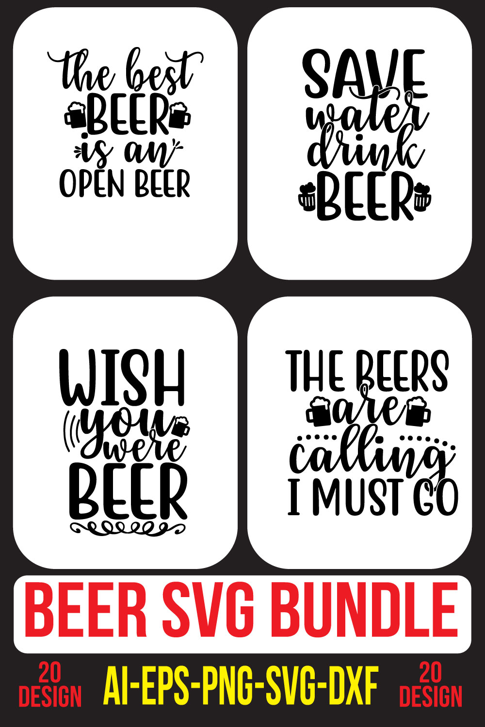 Beer SVG Bundle pinterest preview image.