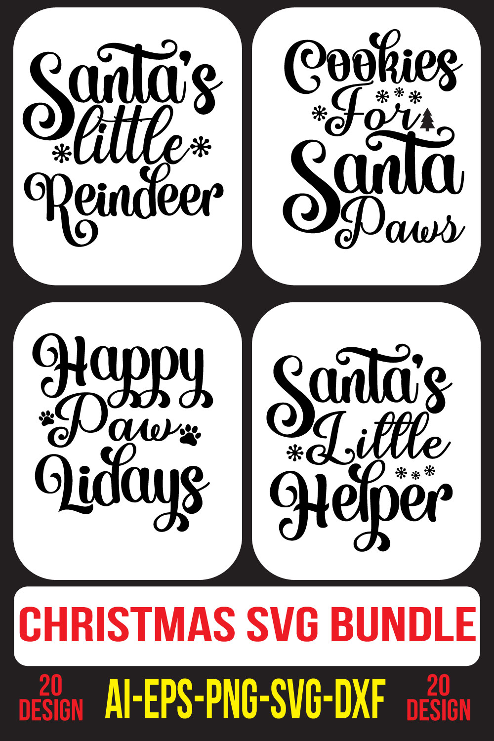 Christmas SVG Bundle pinterest preview image.