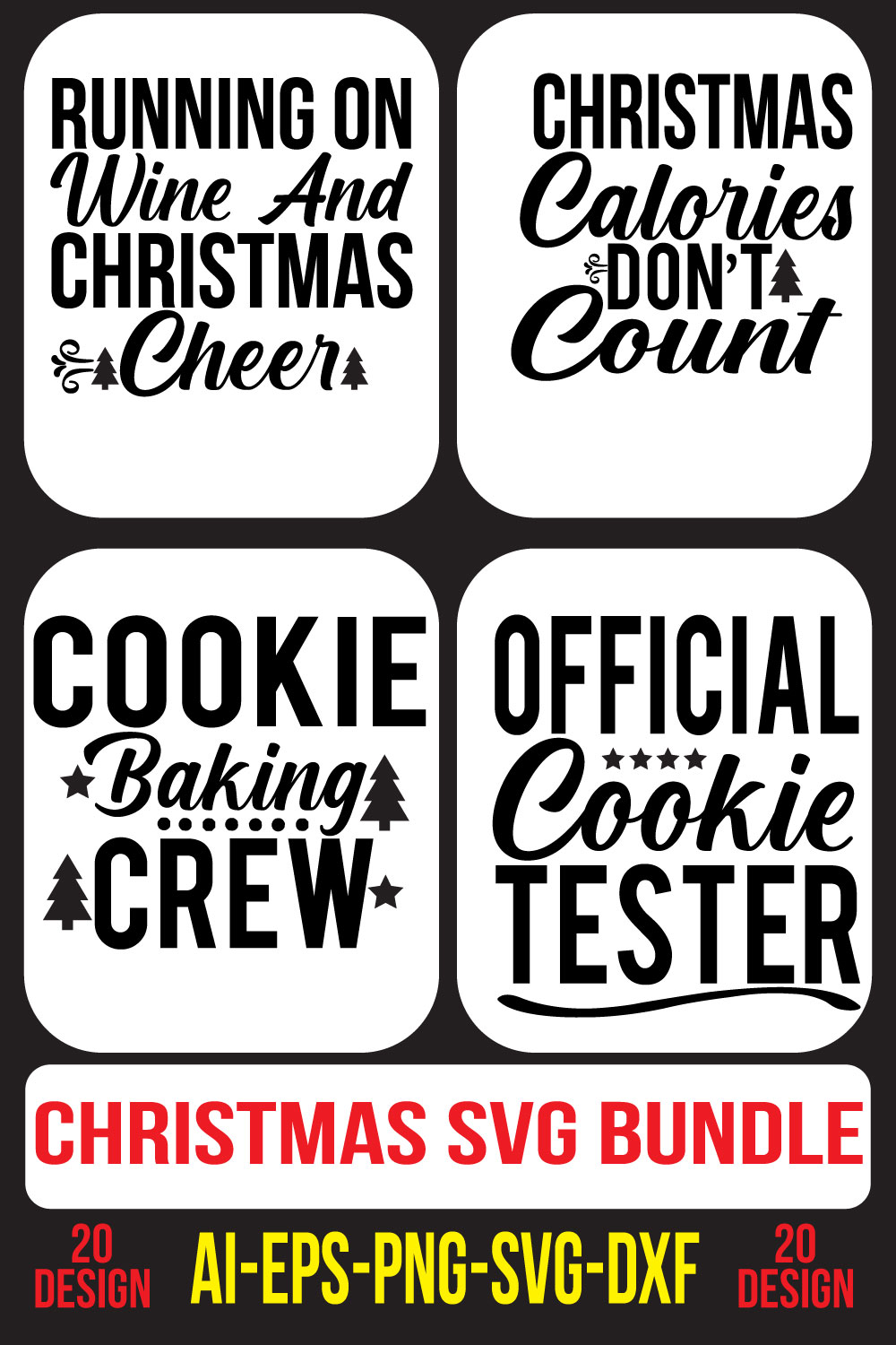 Christmas SVG Bundle pinterest preview image.