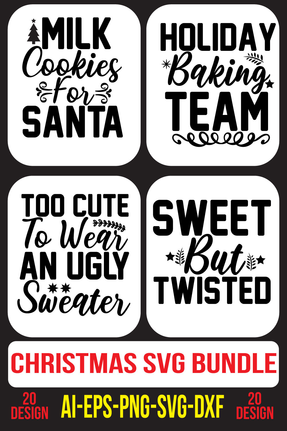 Christmas SVG Bundle pinterest preview image.