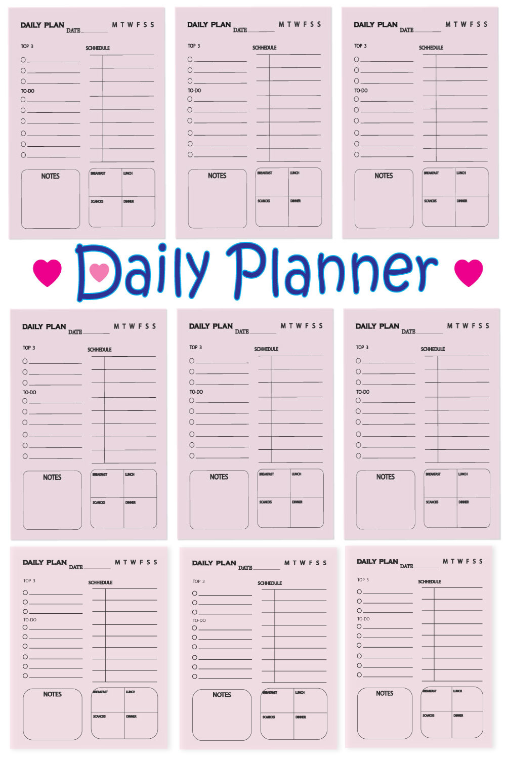 120 pages Daily Planner For Kids pinterest preview image.