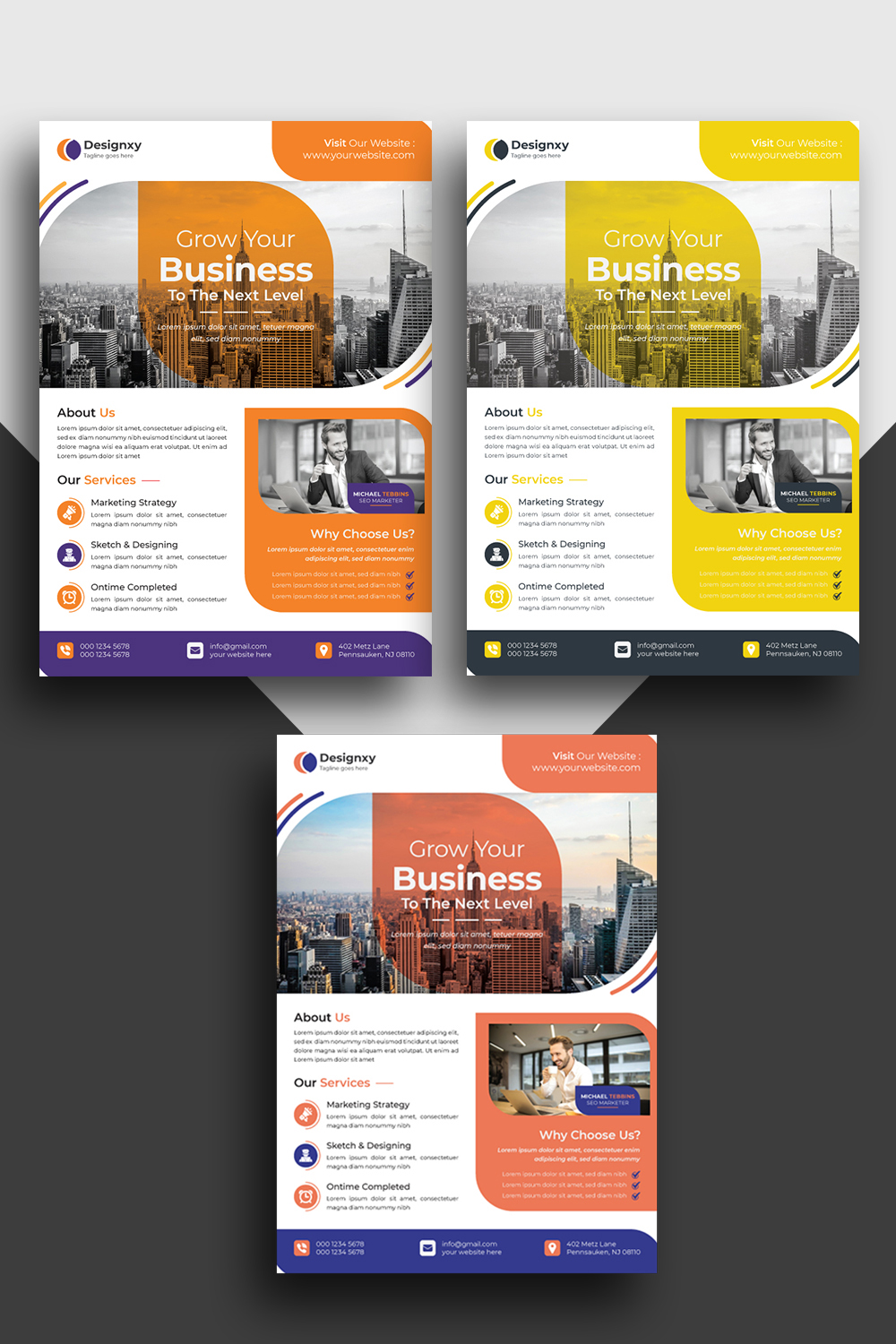 Business Service Corporate Flyer pinterest preview image.
