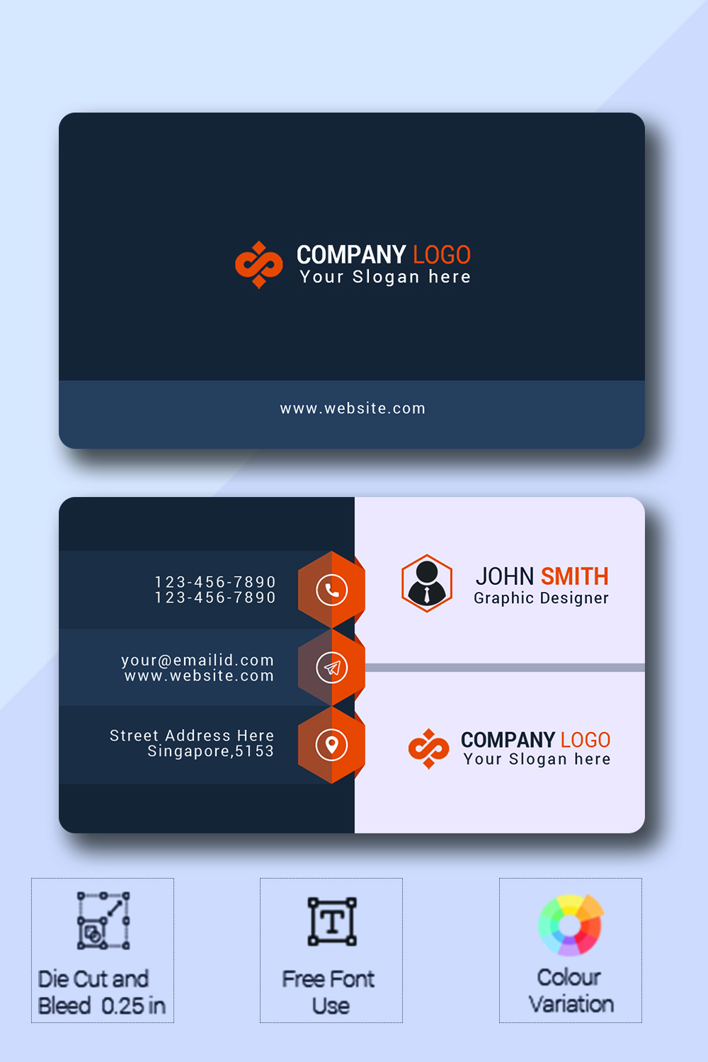 Modern Business Card pinterest preview image.