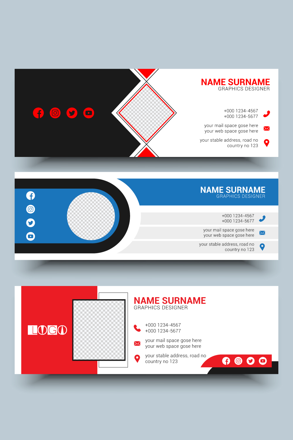 200 Email Signature Template Bundle pinterest preview image.