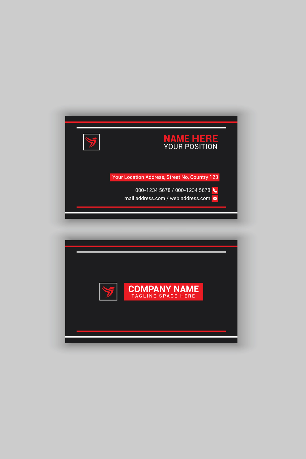 5 Premium Business Card Bundle Design Template pinterest preview image.