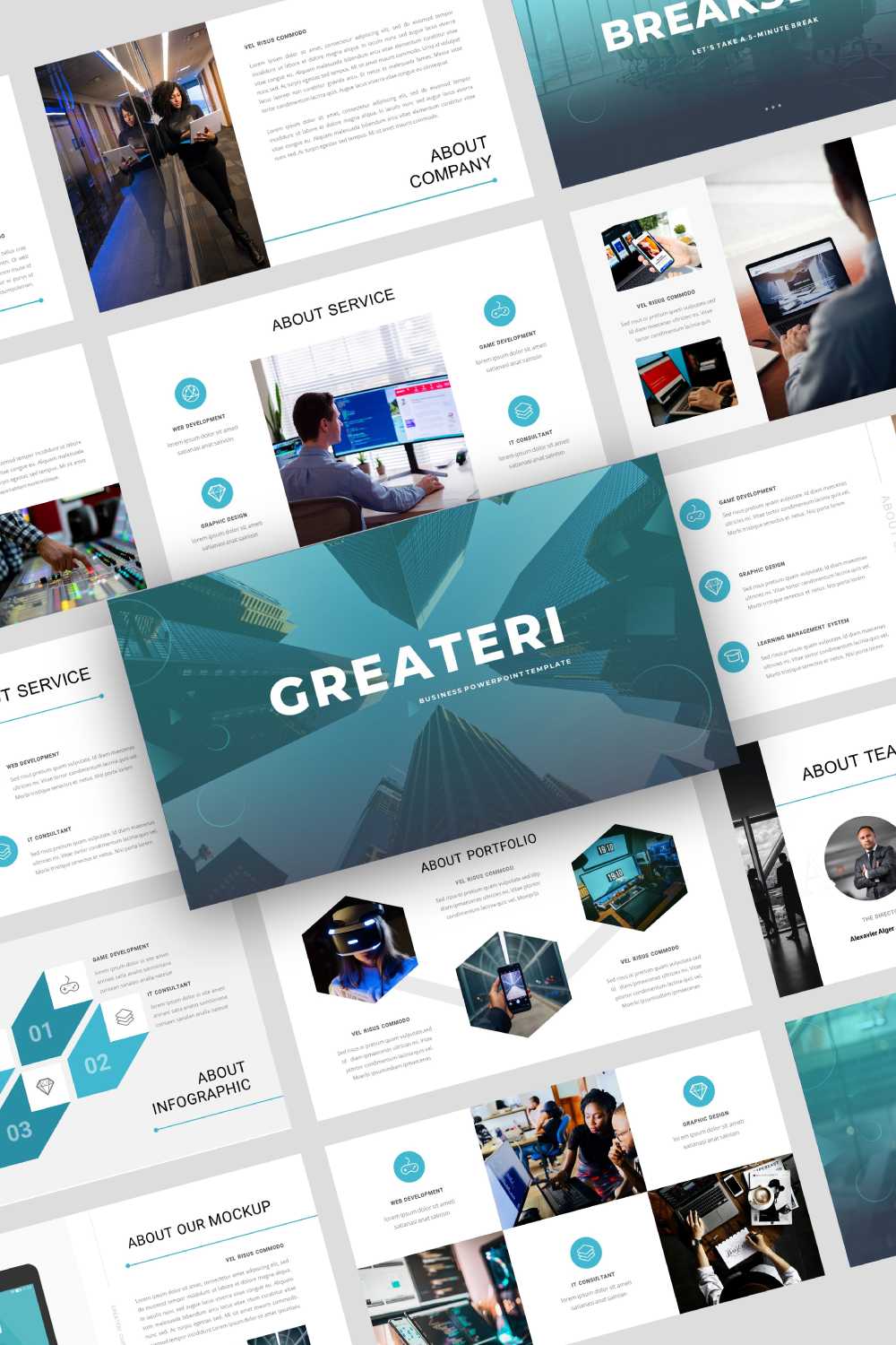 Greateri – Business PowerPoint Template pinterest preview image.