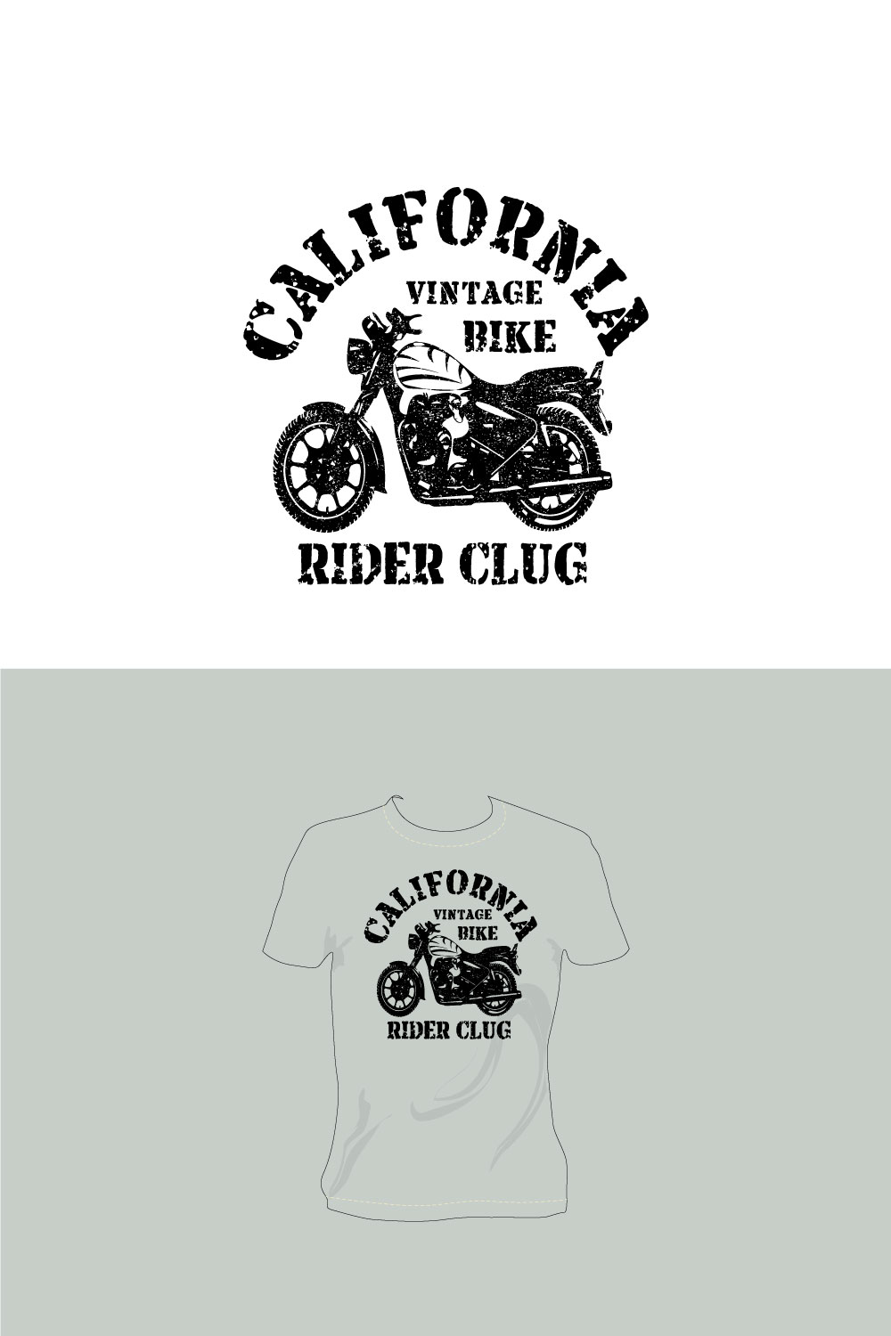 California Vintage Bike Rider Club T-Shirts Design pinterest preview image.
