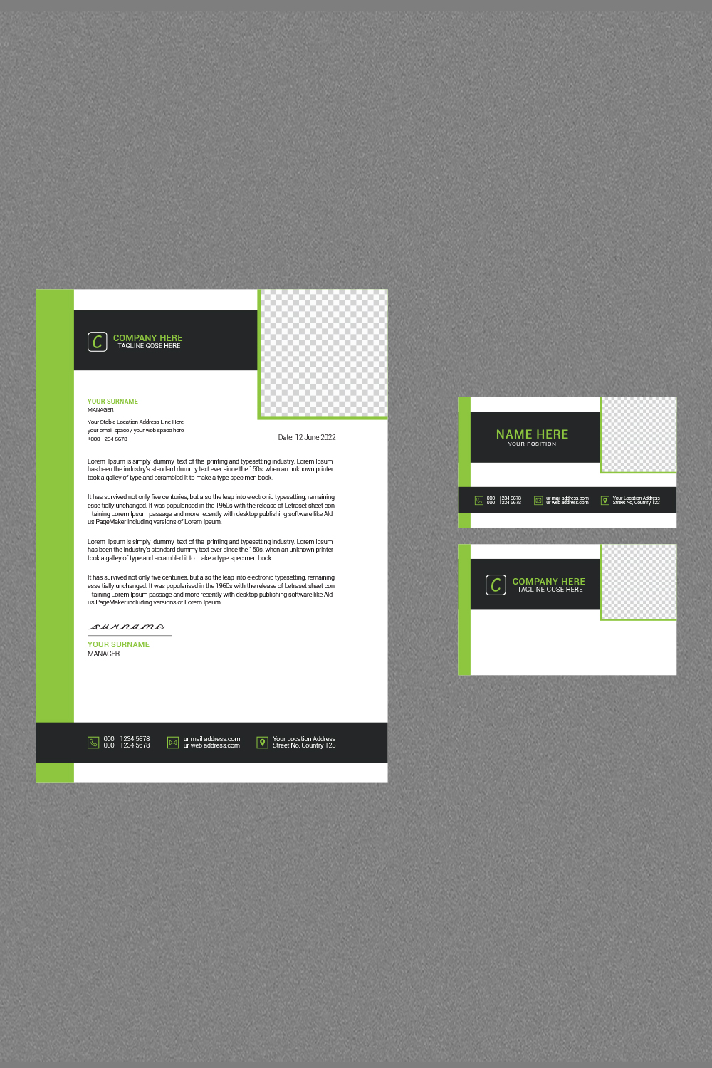 30 Letterhead and Business Card Design Template Bundle pinterest preview image.