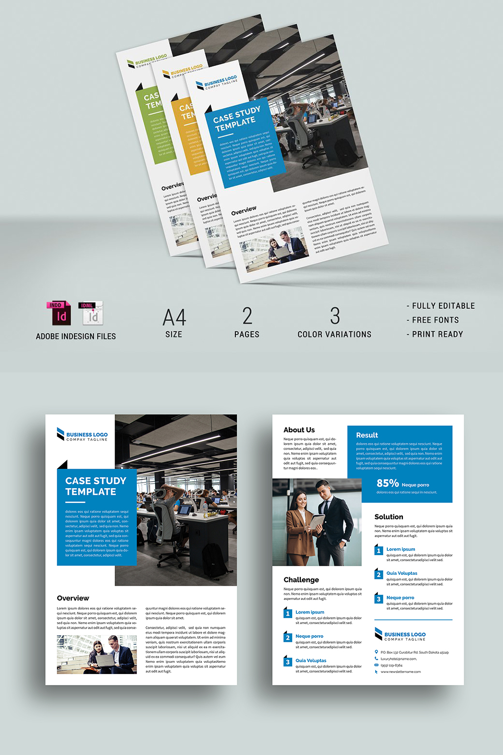 Case Study Template pinterest preview image.