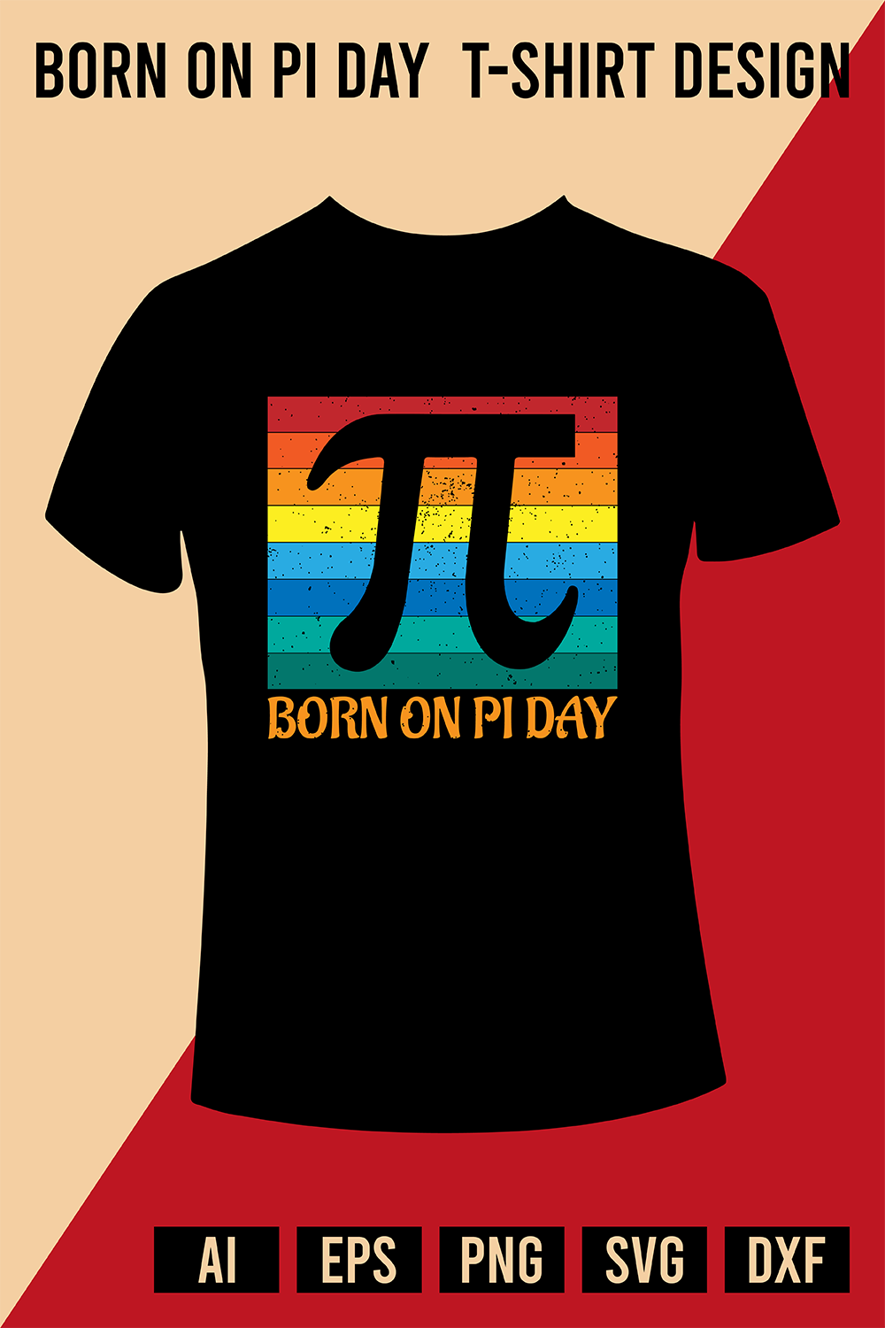 Born On Pi Day T-shirt Design pinterest preview image.