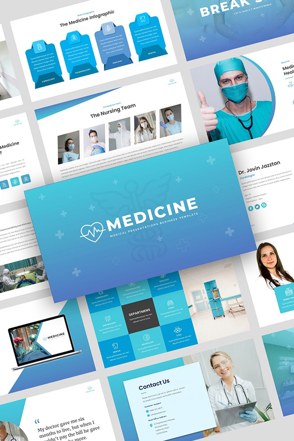 Medical Presentation Business Google Slides Template pinterest preview image.