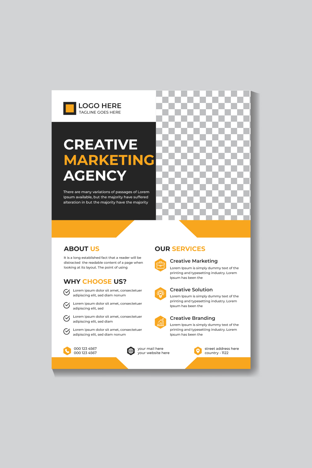 Corporate Creative Modern Marketing Business Flyer Design Template pinterest preview image.