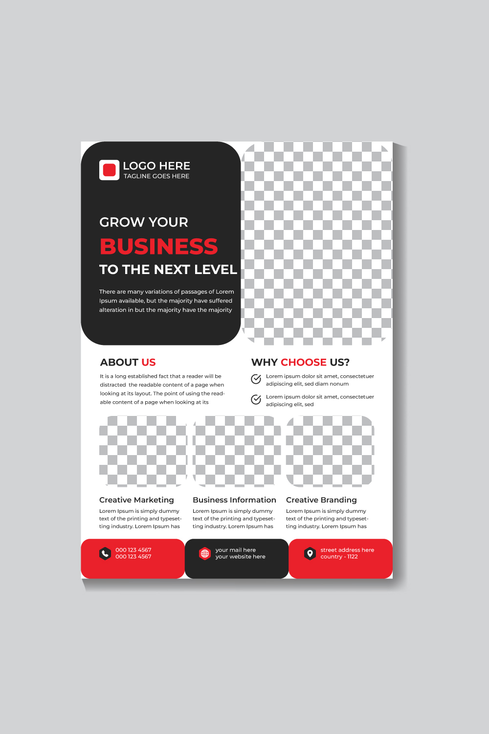 Corporate Creative Modern Marketing Business Flyer Design Template pinterest preview image.