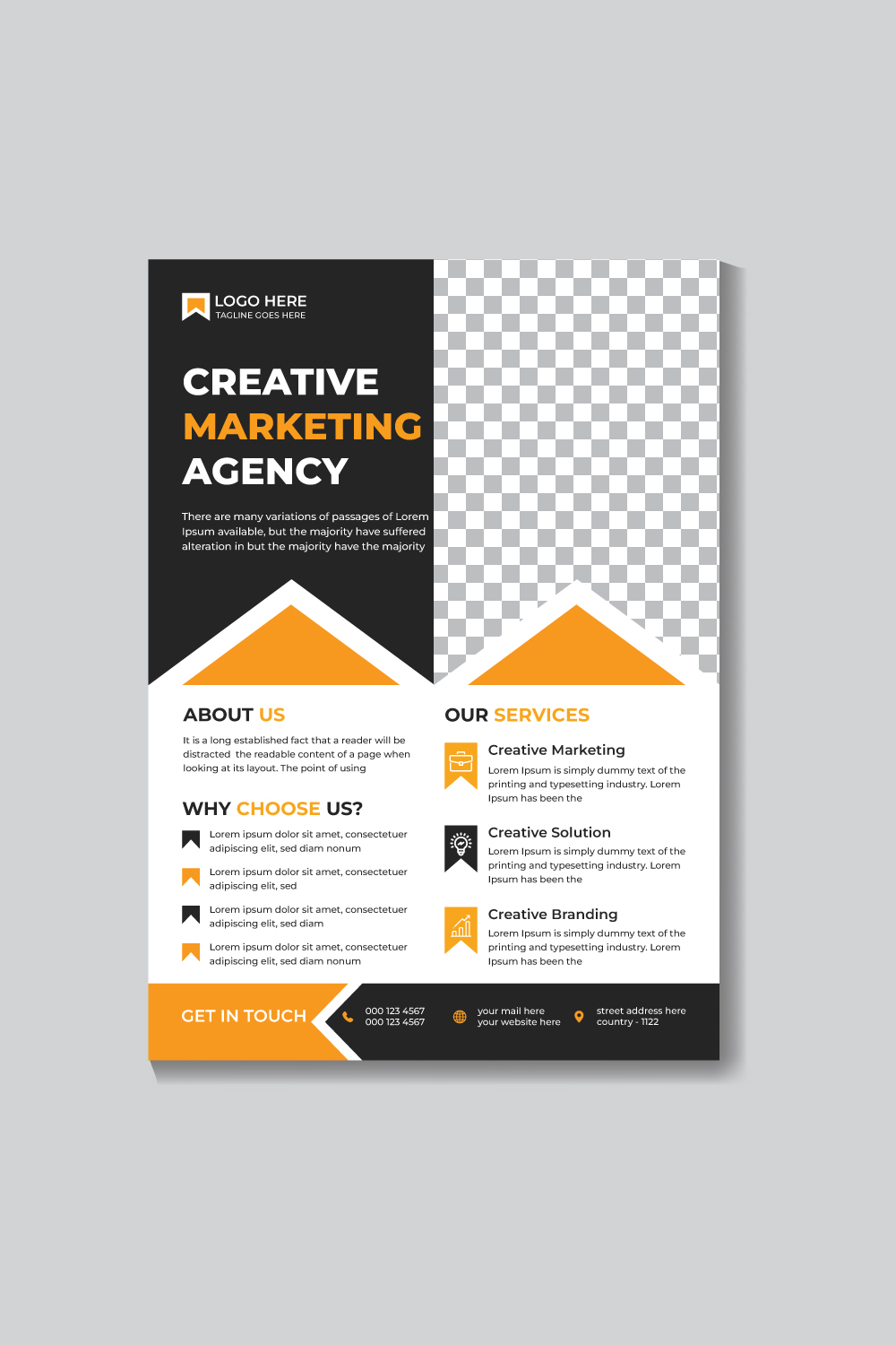 Corporate Creative Modern Marketing Business Flyer Design Template pinterest preview image.