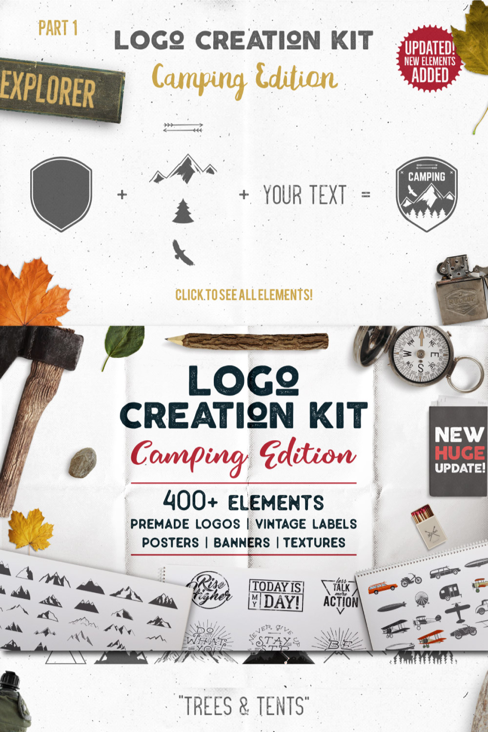 Logo Creation Kit - Camp Edition pinterest preview image.