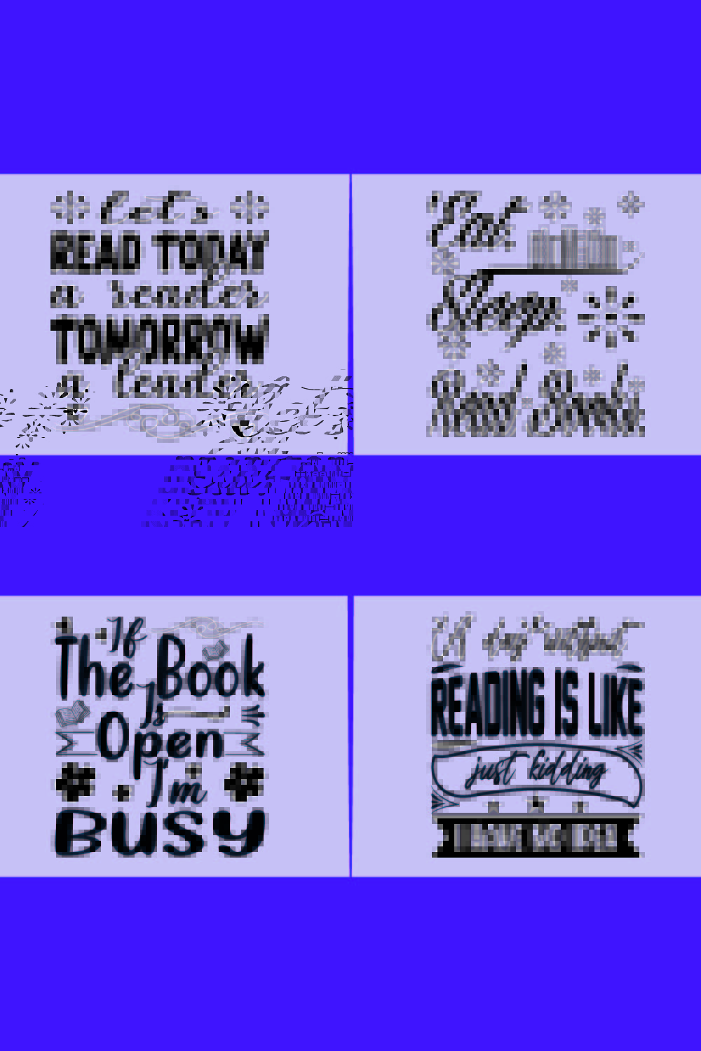 World Book Day T-shirt Design Bundle pinterest preview image.
