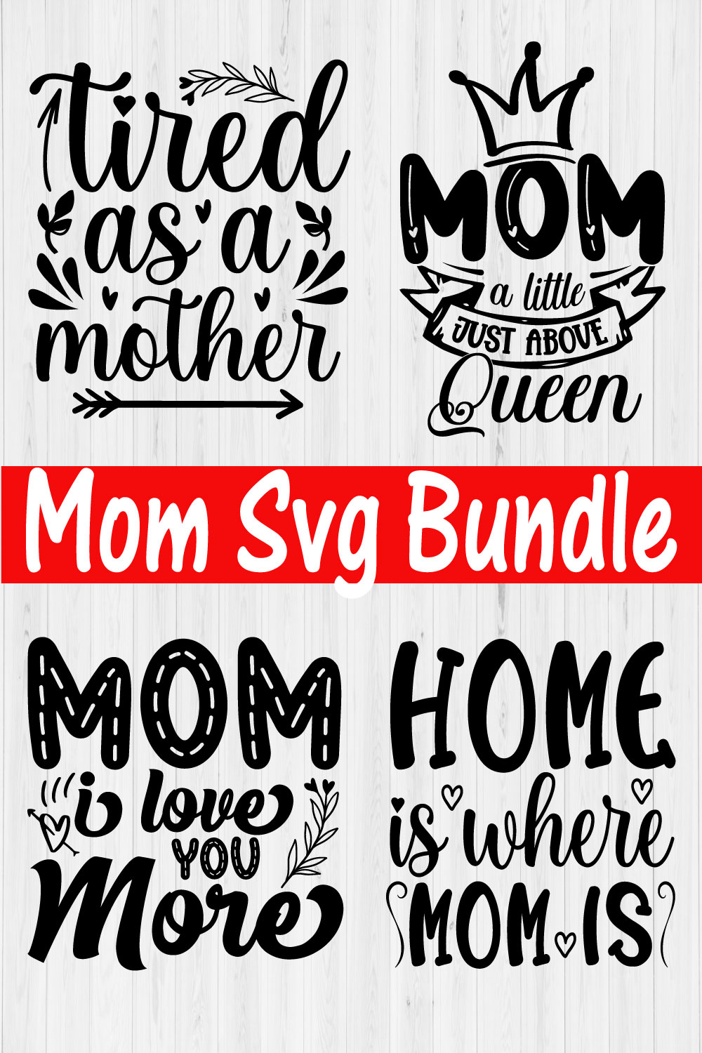 Mom Svg Typography Design Vol17 pinterest preview image.