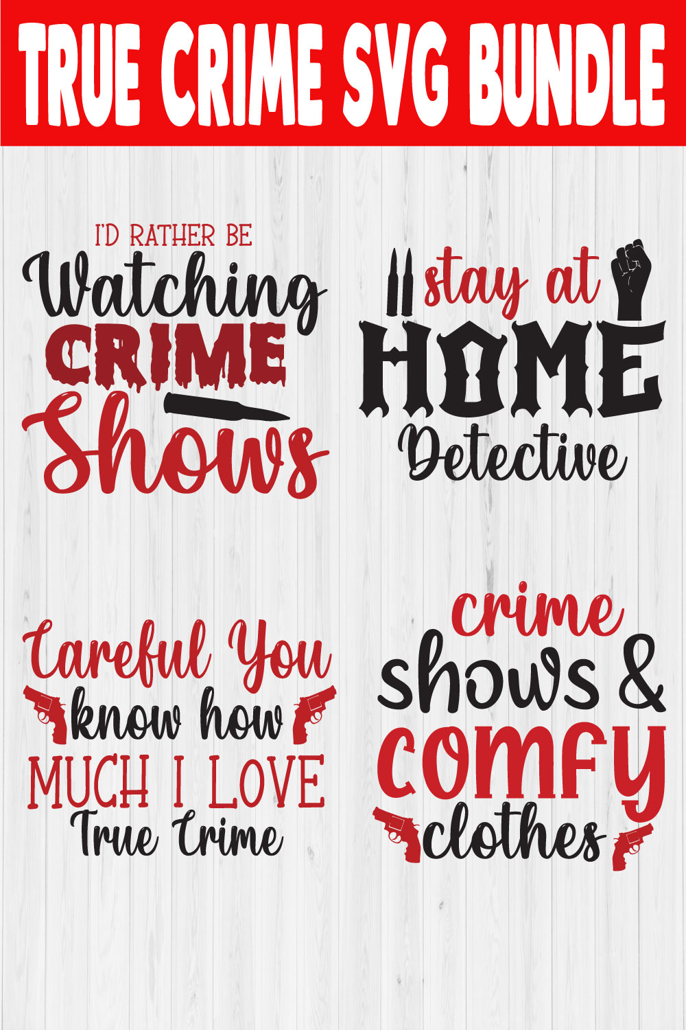 Funny True Crime Svg Bundle Vol4 pinterest preview image.