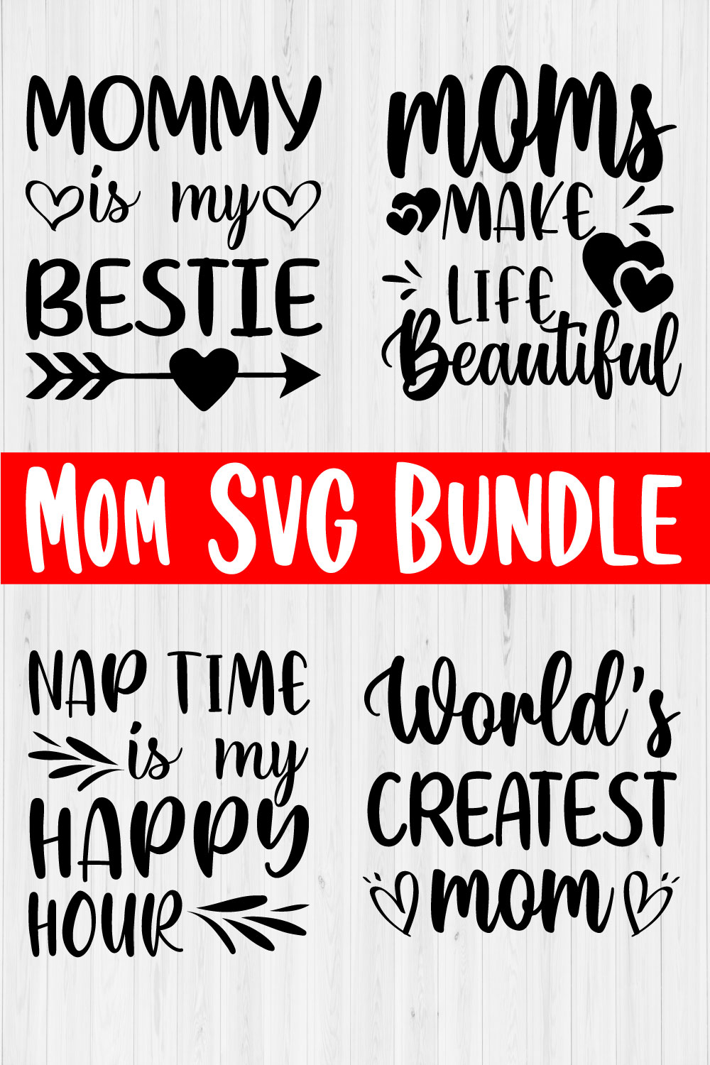 Mom Quote Svg Bundle Vol3 pinterest preview image.