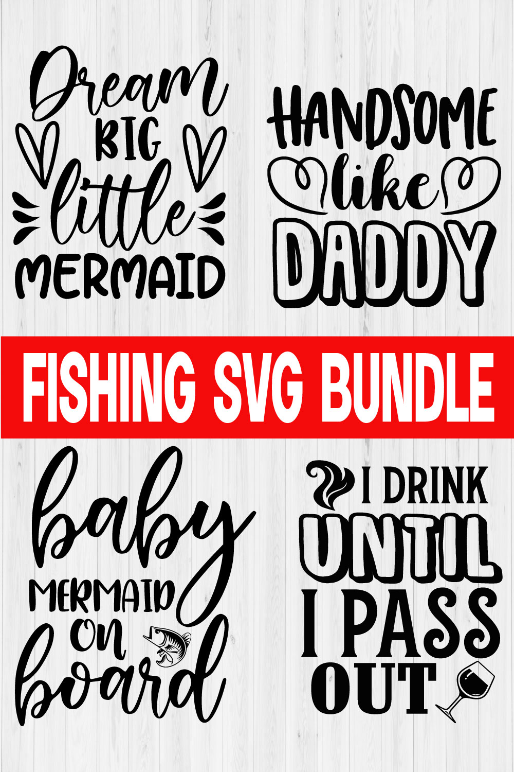 Fishing Quote Design Bundle Vol9 pinterest preview image.