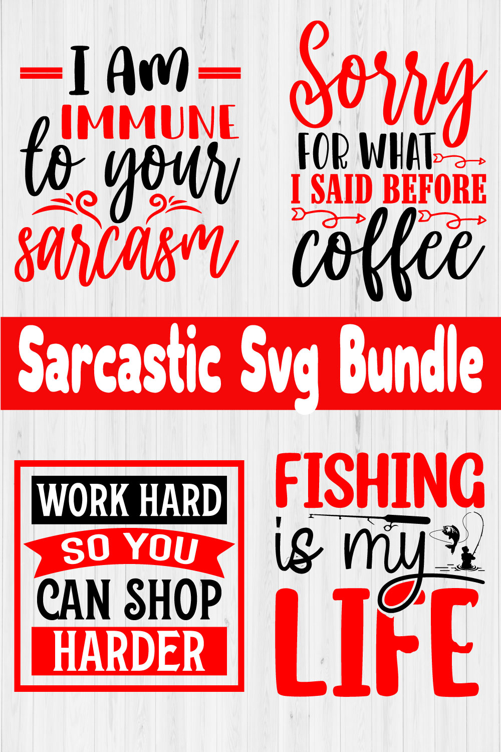 Sarcastic Svg Design Bundle Vol22 pinterest preview image.