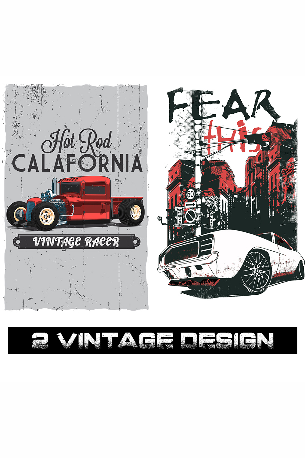 2 Vintage Design Bundle For Shirts pinterest preview image.