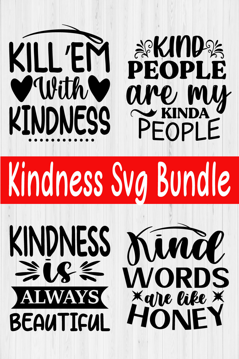 Kindness Typography Design Bundle Vol6 pinterest preview image.