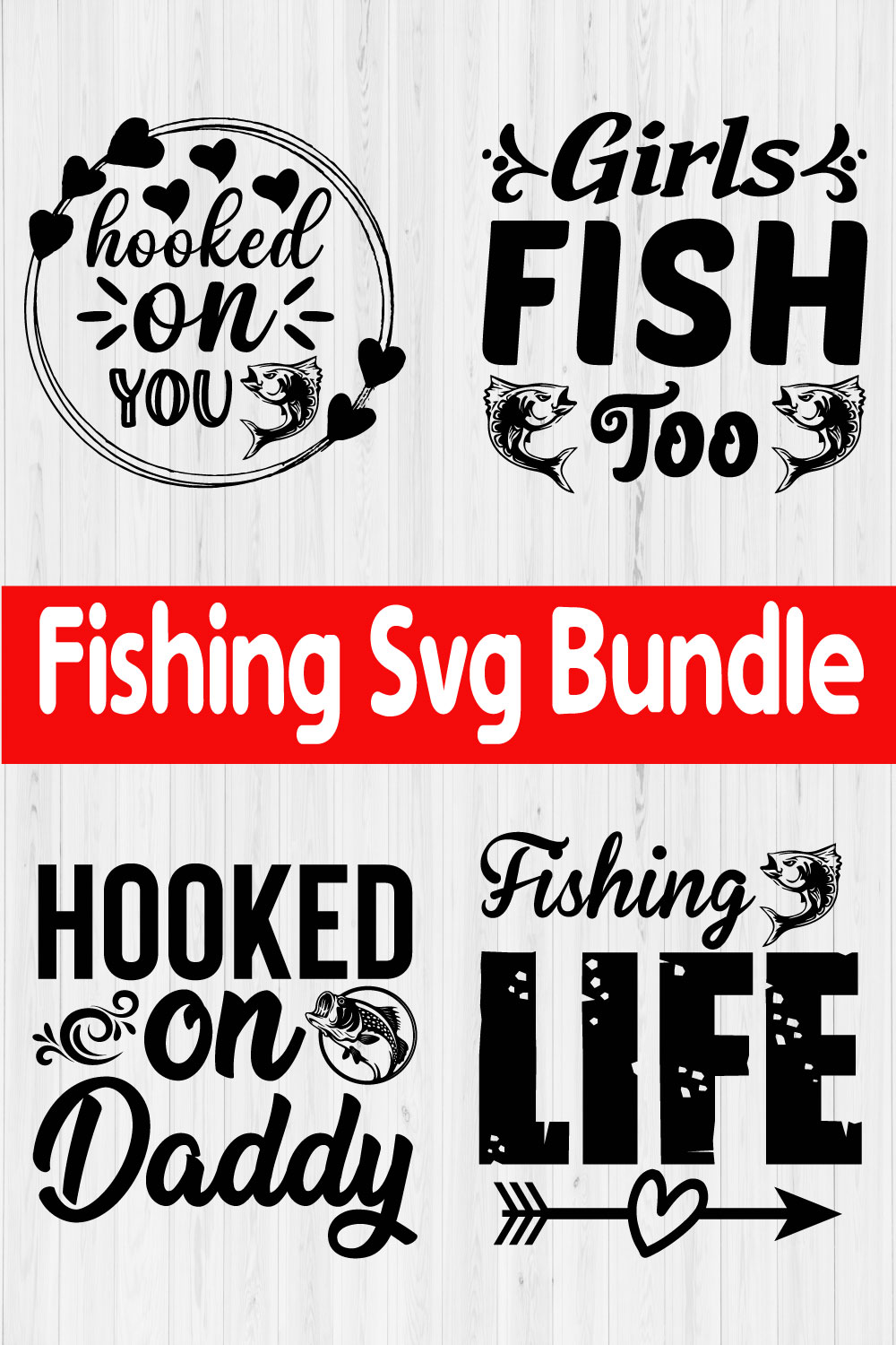 Fishing Svg Design Bundle Vol2 pinterest preview image.