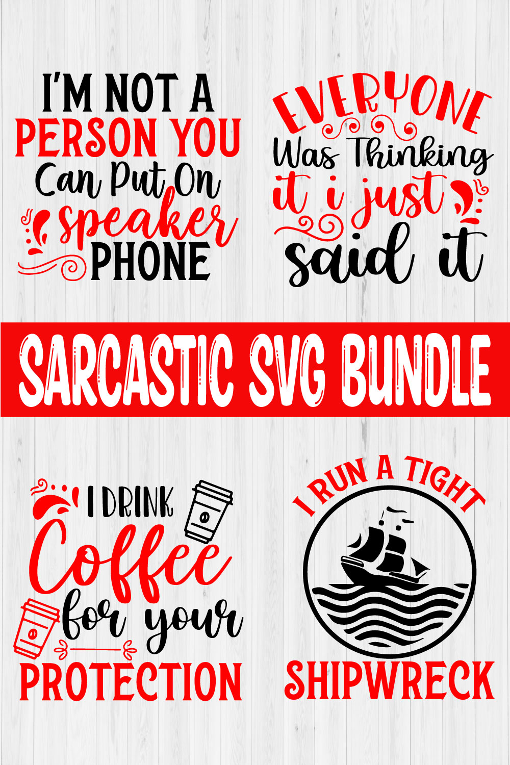 Funny Sarcastic Svg Bundle Vol20 pinterest preview image.