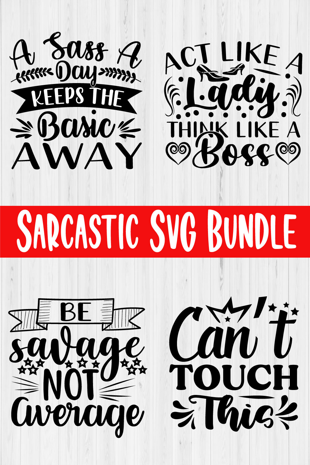 Funny Sarcastic Svg Bundle Vol4 pinterest preview image.