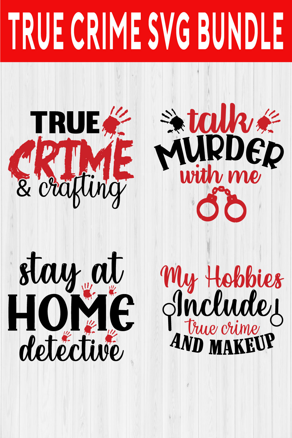 True Crime Svg T-shirt Bundle Vol7 pinterest preview image.