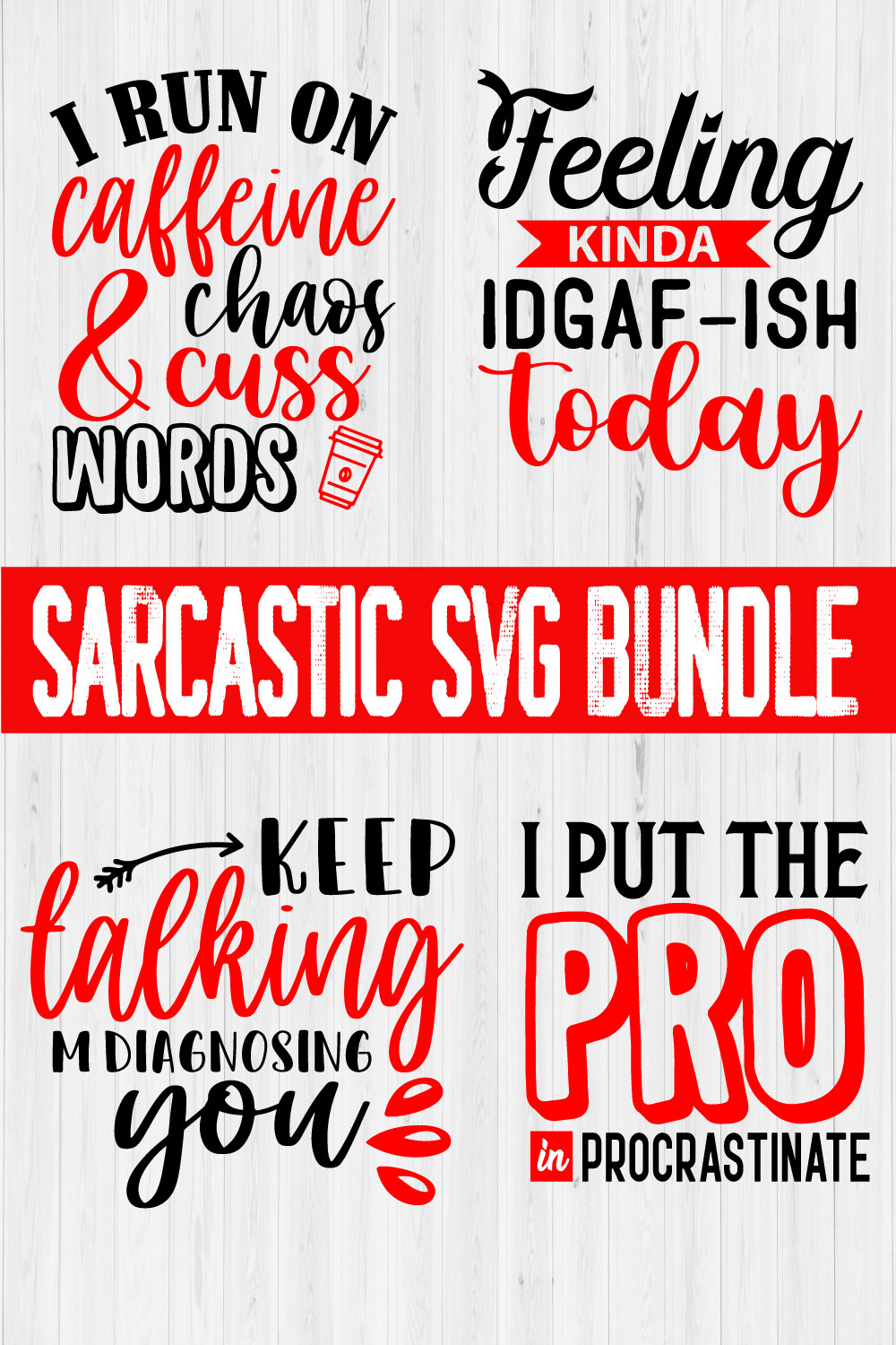 Sarcastic Svg Design Bundle Vol18 pinterest preview image.