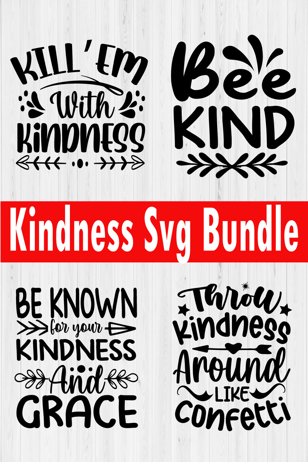 Kindness Svg Quotes Bundle Vol3 pinterest preview image.