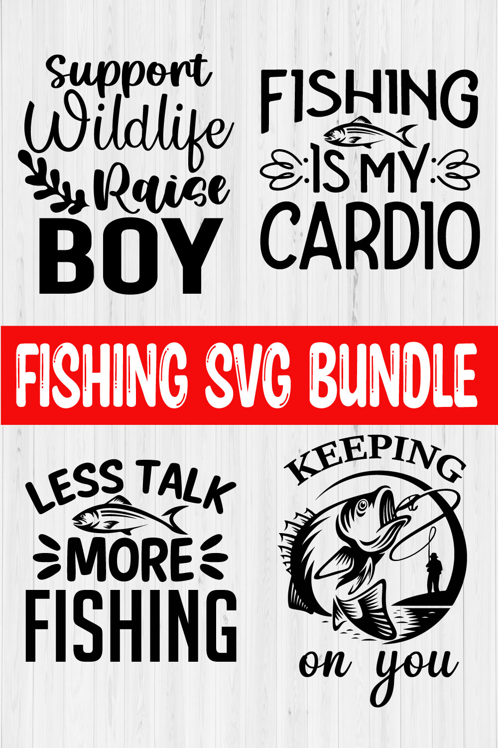 Fishing Svg Design Bundle Vol10 pinterest preview image.