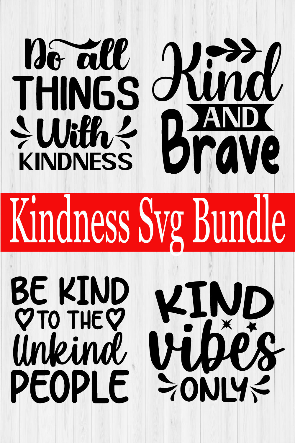 Kindness T-shirt Design Bundle Vol5 pinterest preview image.