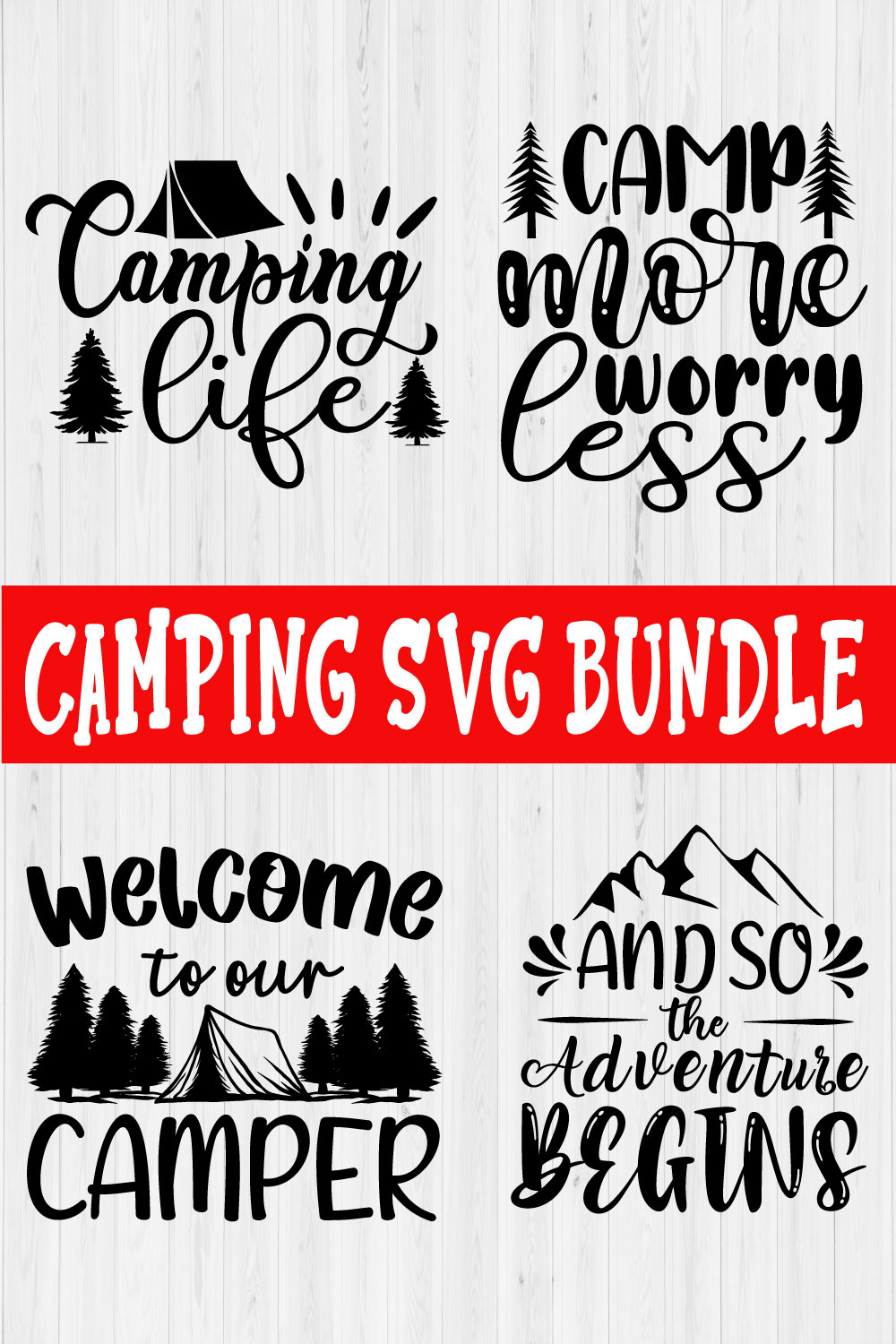 Camping Svg Bundle Vol1 pinterest preview image.