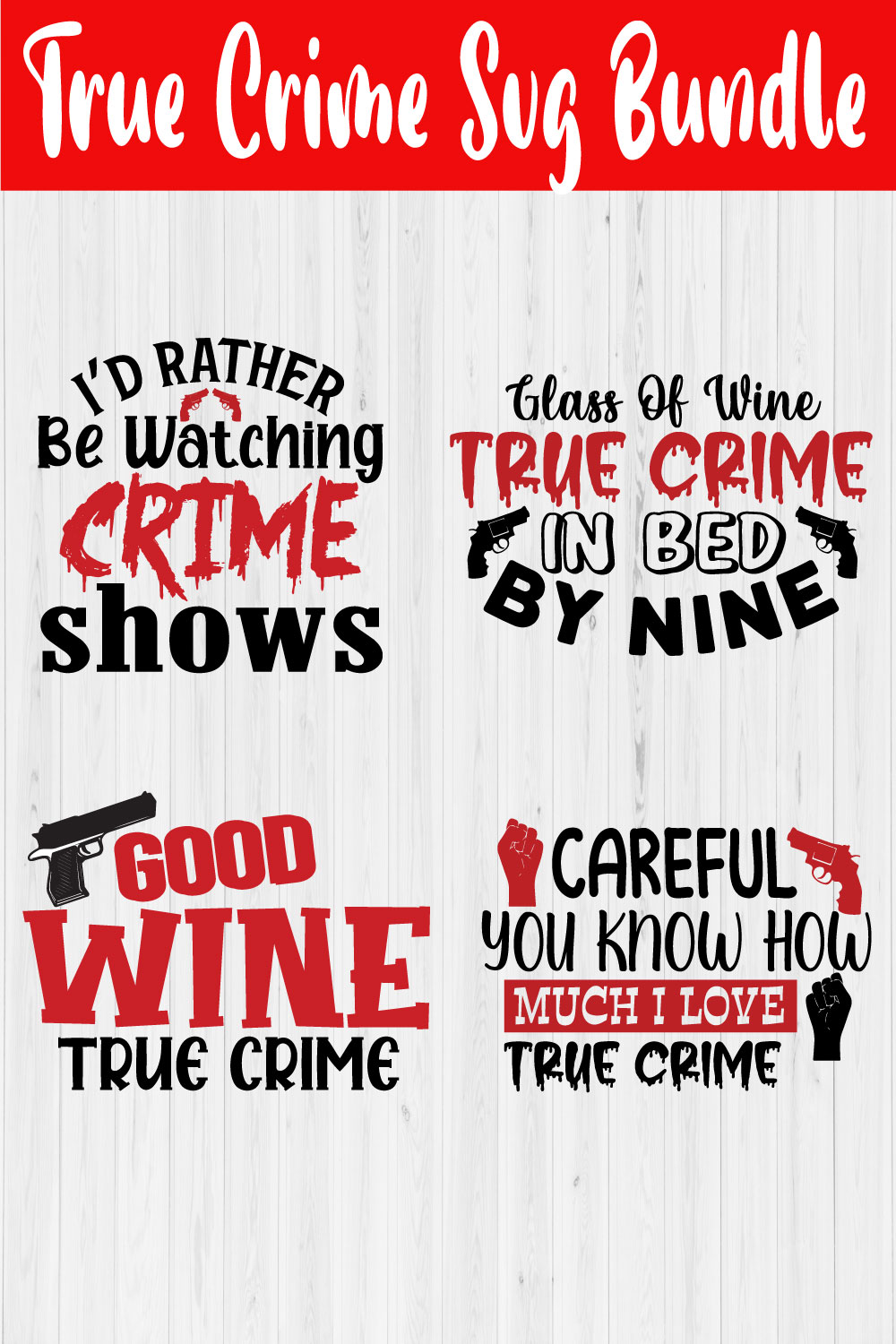 True Crime Design Bundle Vol10 pinterest preview image.